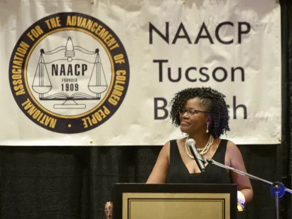 Dr. Meeks speaking at the NAACP Tucson Branch