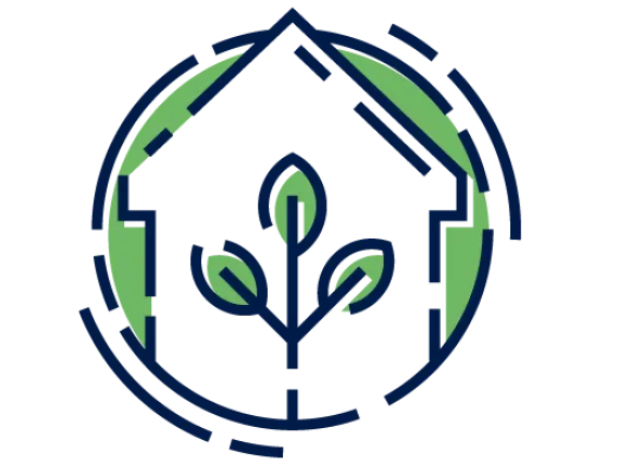 House and leaf icon 