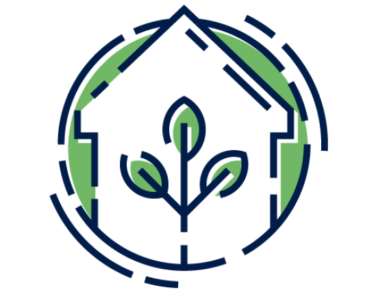 House and leaf icon 