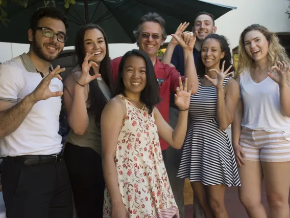 HHV students and Victor Braitberg show their Wildcat pride