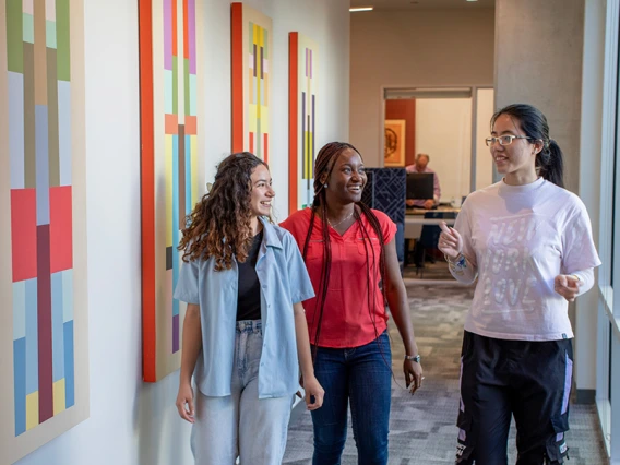 Diverse students meeting in the Honors Village