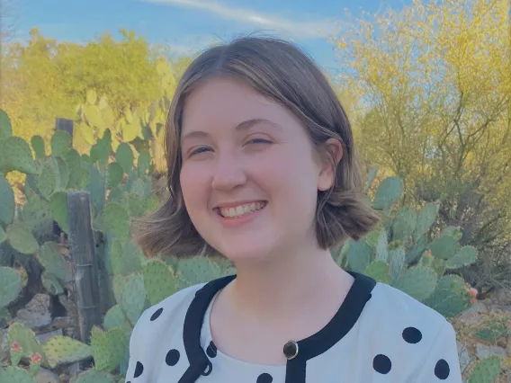 person in front of desert background