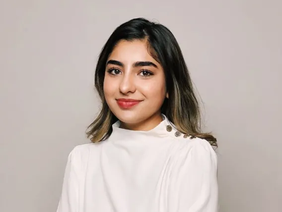 woman headshot with grey background