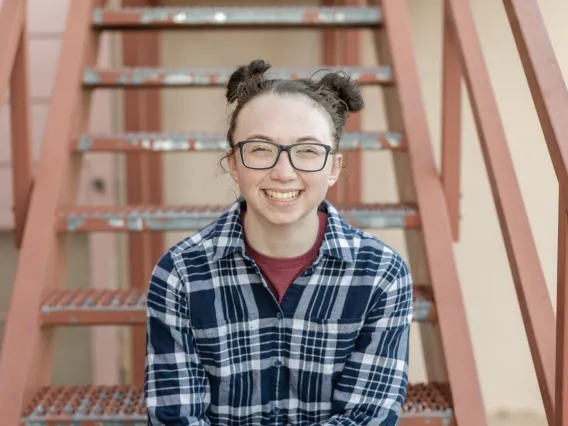 woman headshot with stair background