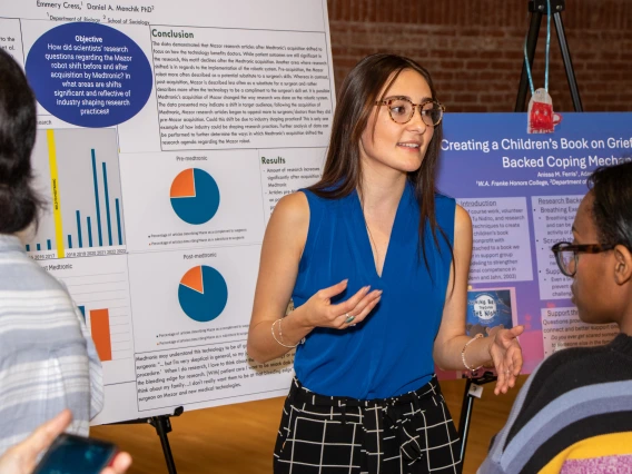 Student shows work at Pinnacle 2024