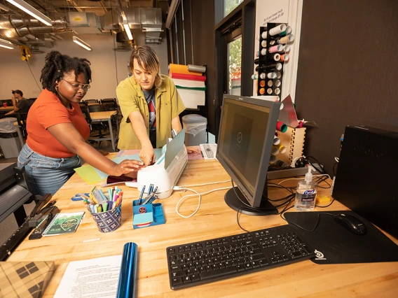 Students working in the Catalyst Studios