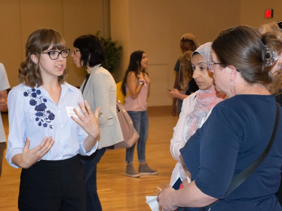 Female students talking