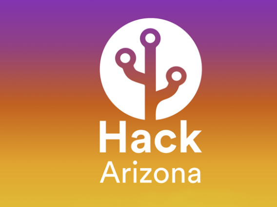 Hack Arizona logo on gradient background