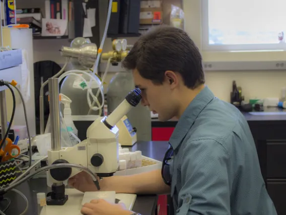 Jeremiah Pate working in the lab