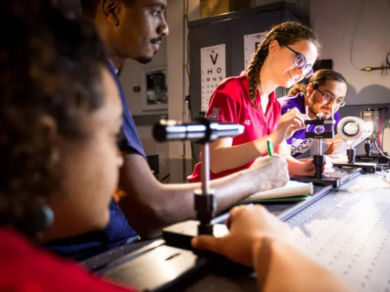 Students working in lab