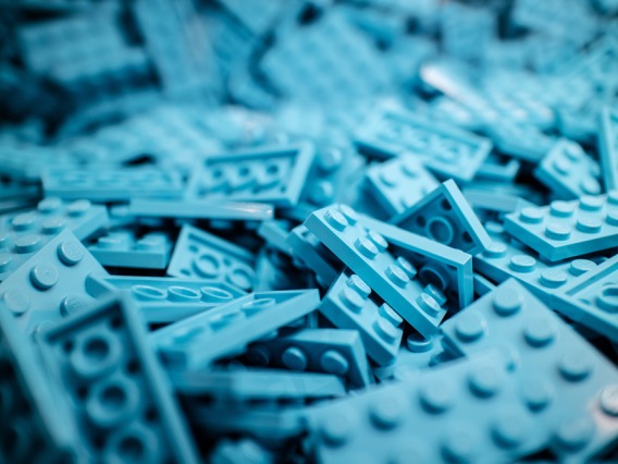 Blue Lego bricks