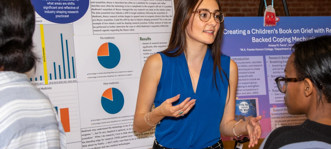 Student shows work at Pinnacle 2024