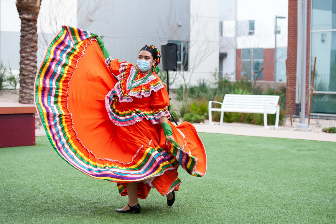 Dancer at Honors HSI Faculty event