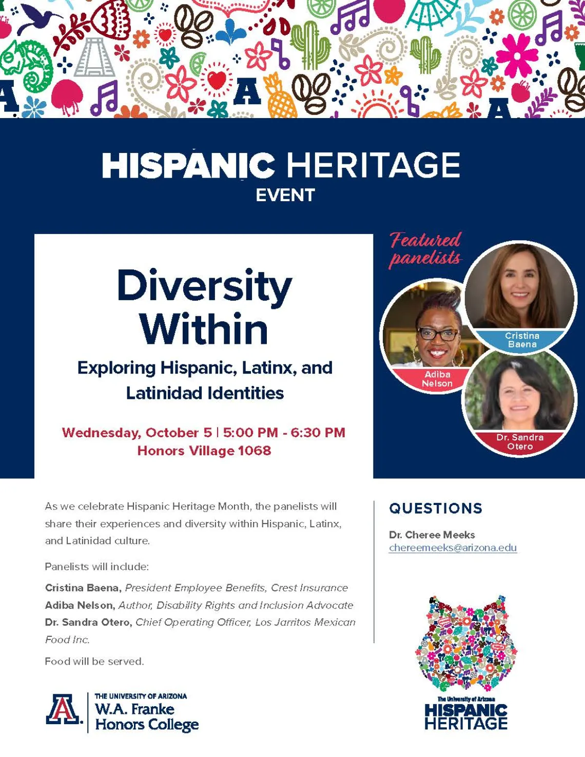 Flyer for Hispanic Heritage Month Panel