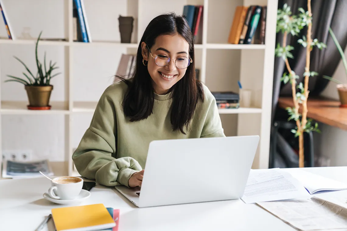 Women at laptop working