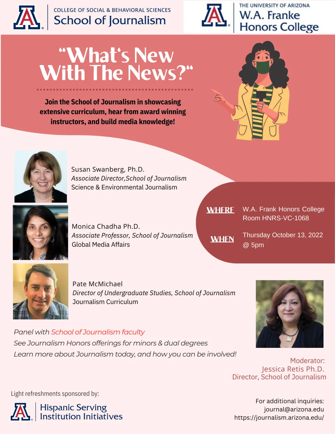 What's New with the news? School of Journalism Panel Flyer