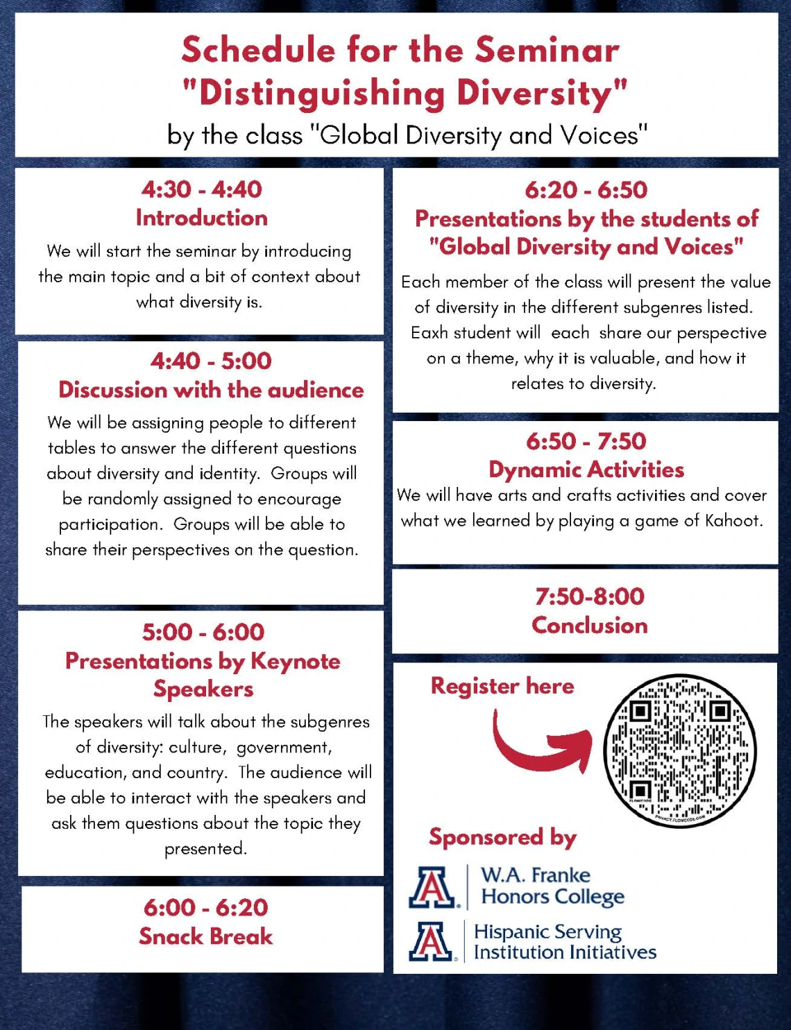 A program in English for the student-run seminar
