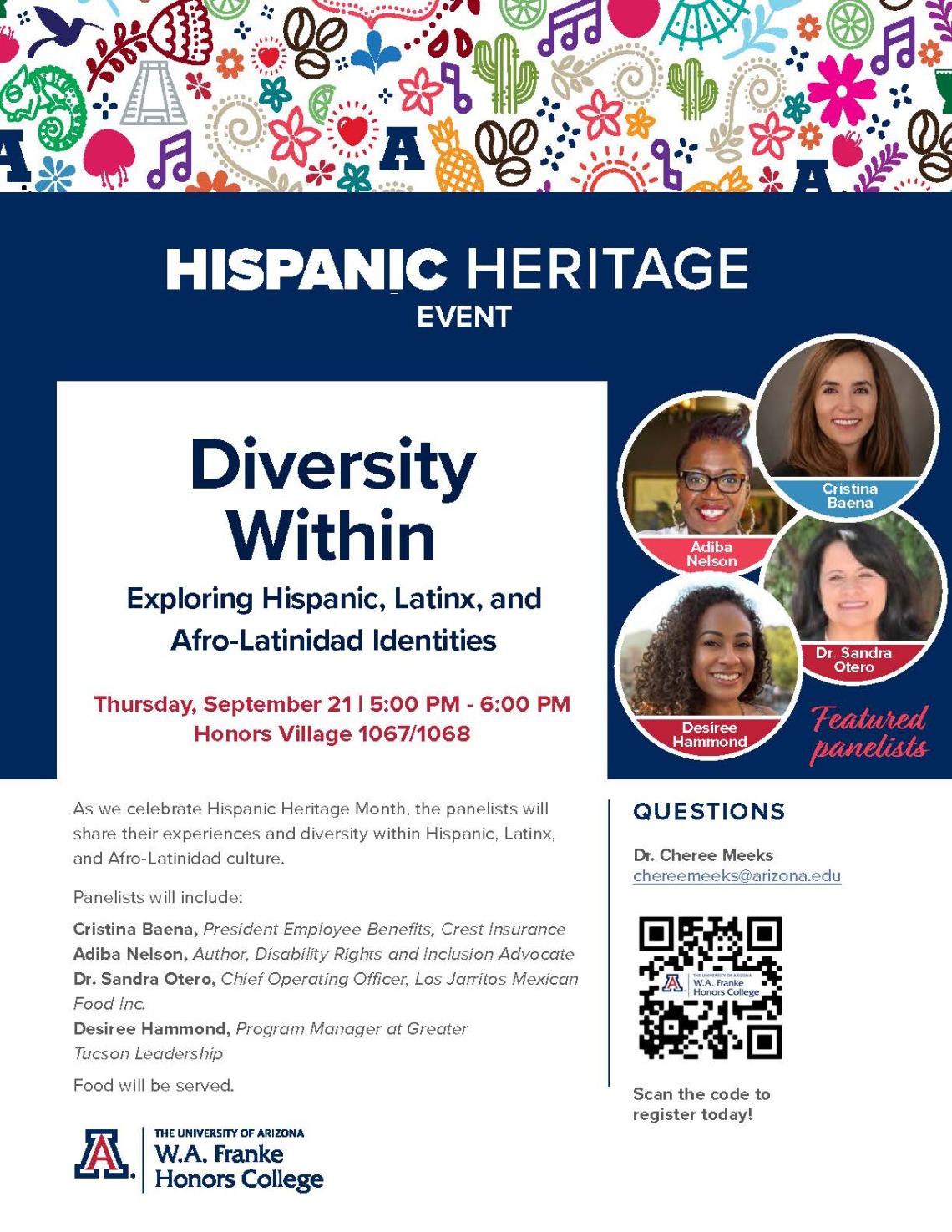 Flyer for Hispanic Heritage Month Panel 2023