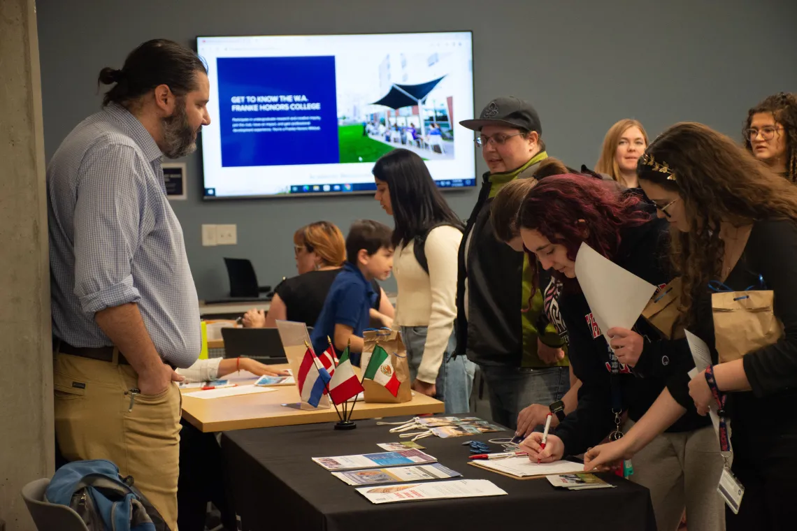 Students at tabling event