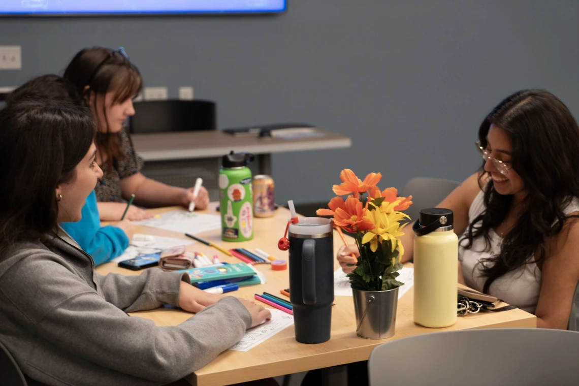 Students at PATH coloring event