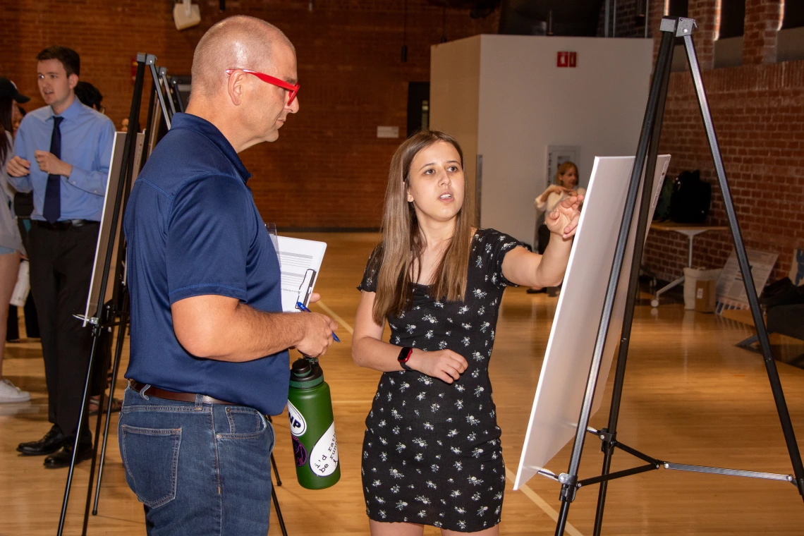 Student shows work at Pinnacle 2024