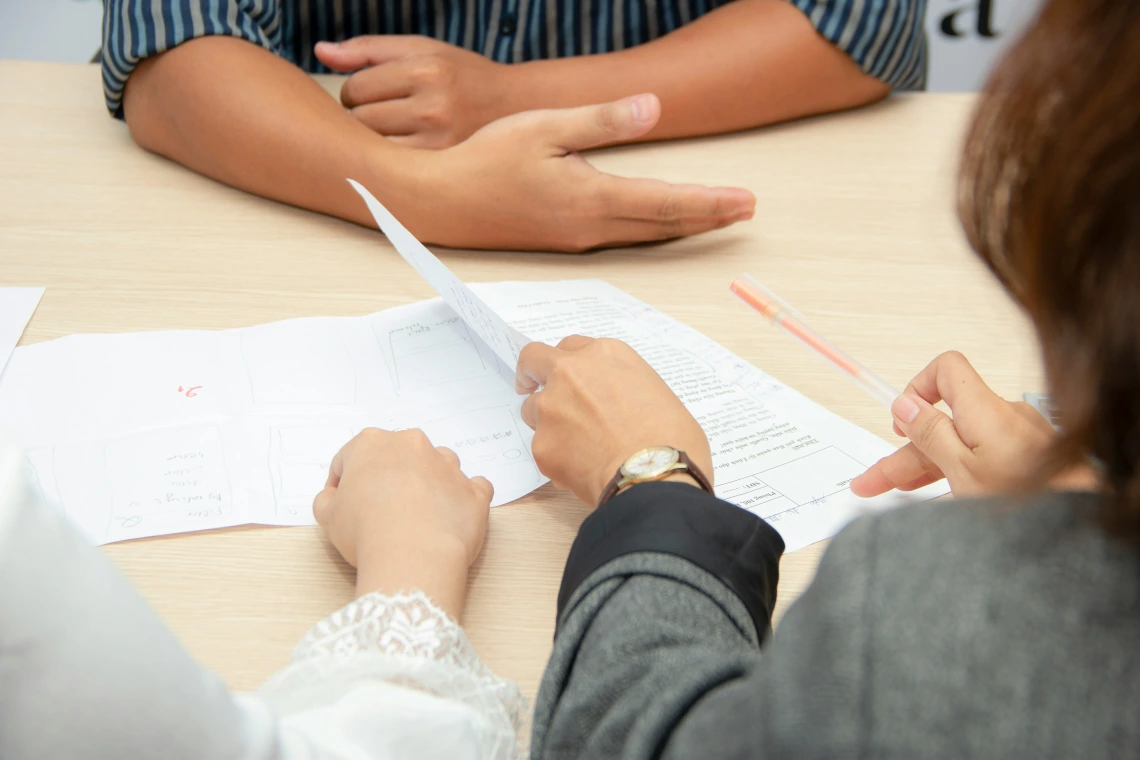 photo of someone reviewing resume