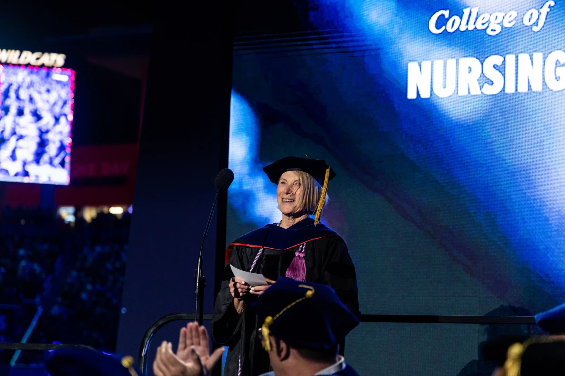 Student graduating with Nursing Masters degree