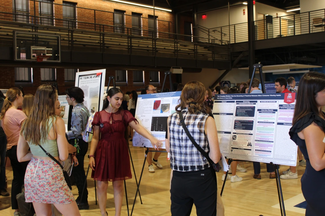 Student presenting their research at Pinnacle