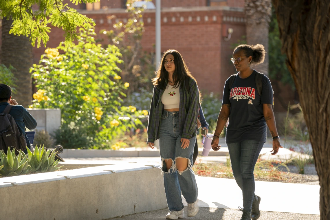 Students walking on main campus