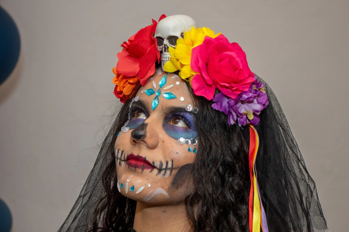 Student dressed for day of the dead