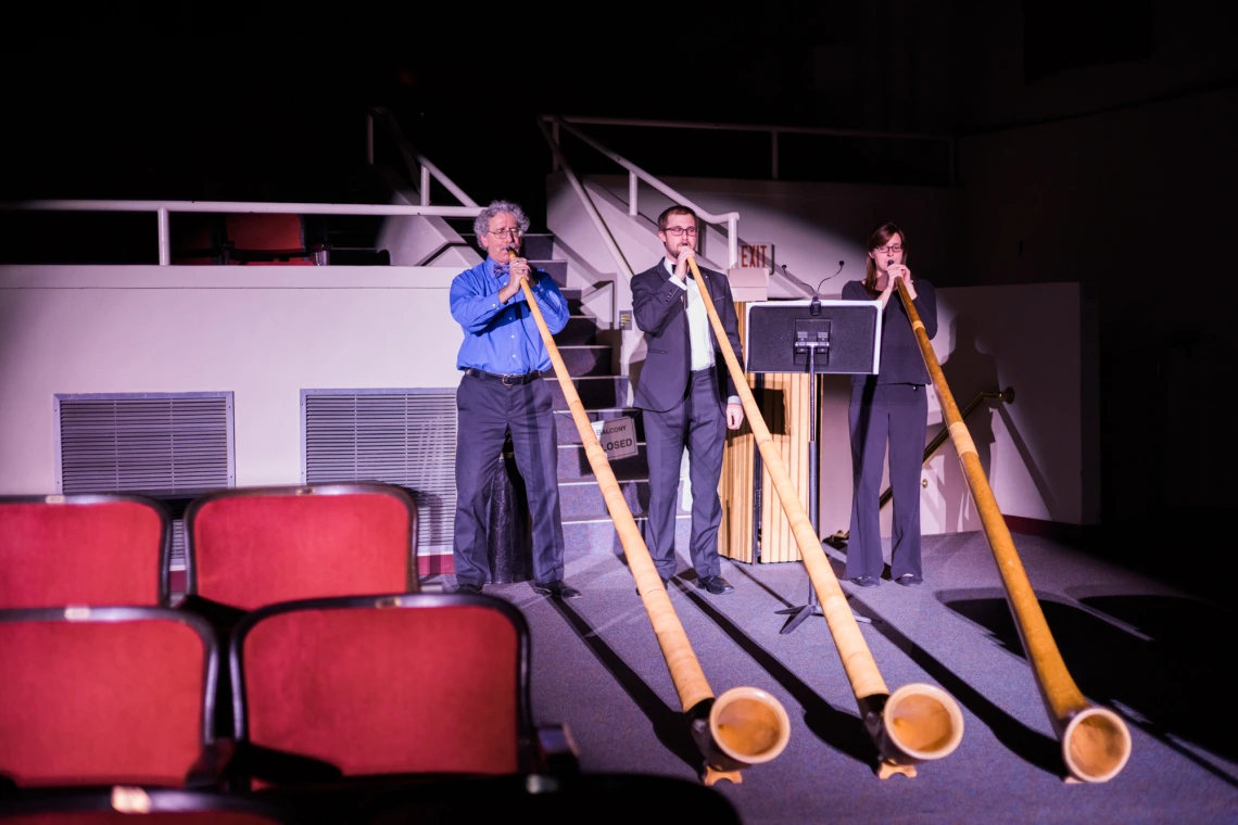 Students playing instruments