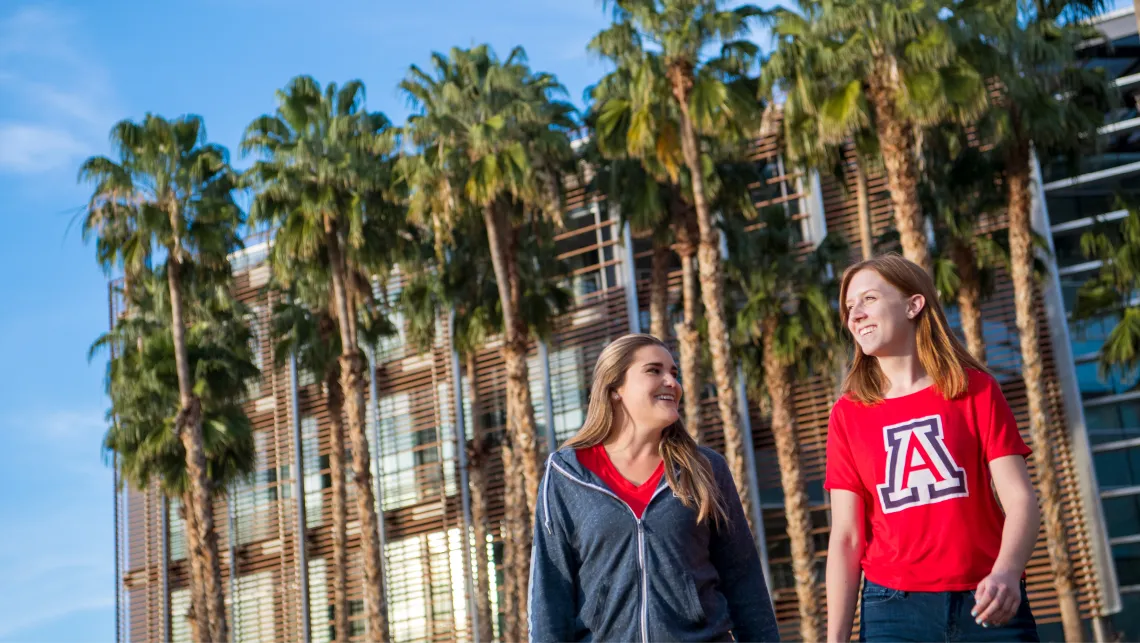 Students smiling on campus