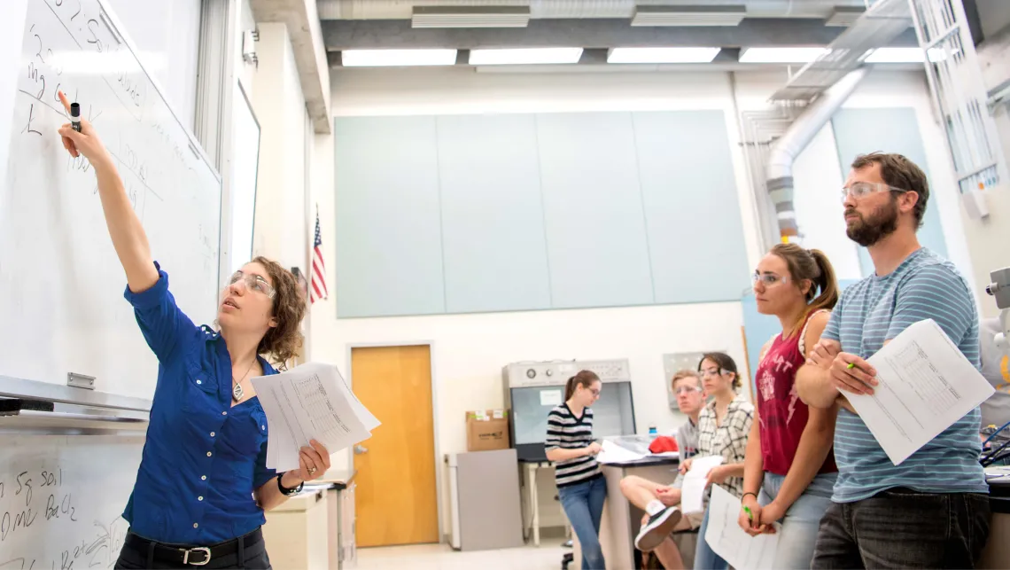 Students engaged with a top professors teaching