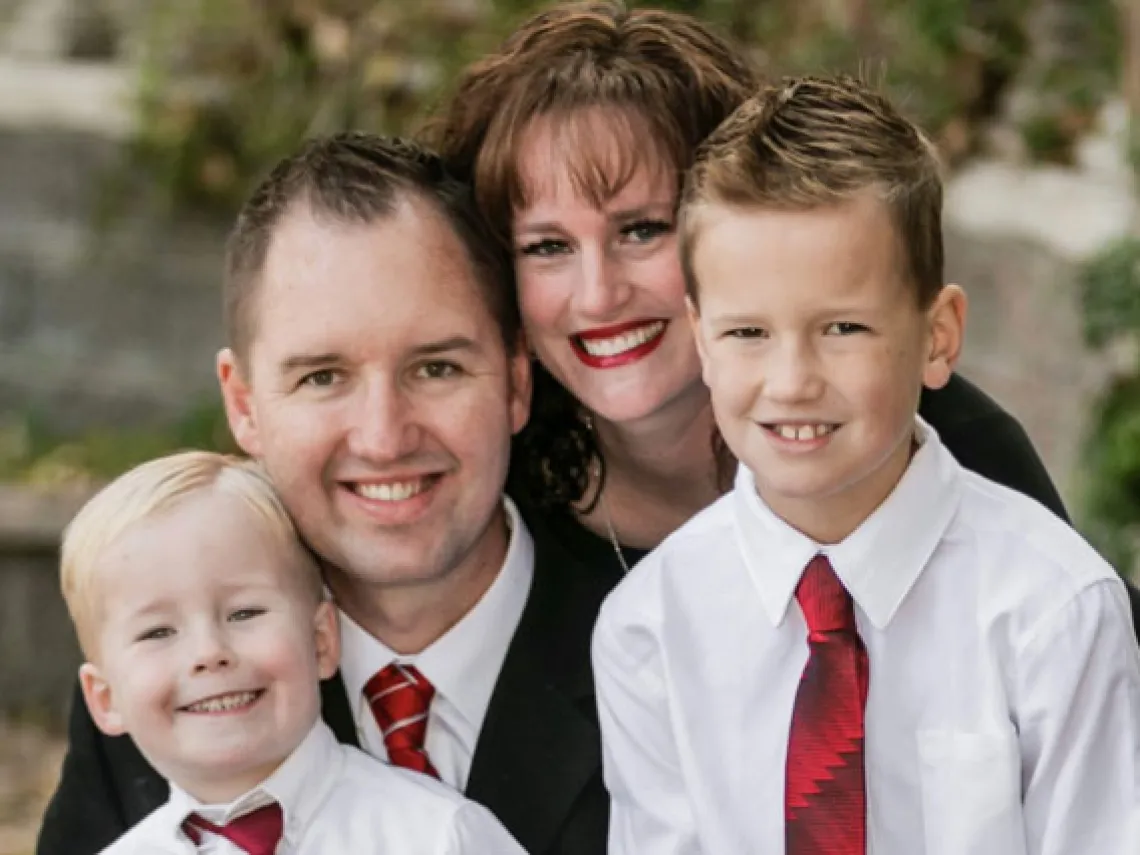 Alumna Christina Tenney with her family