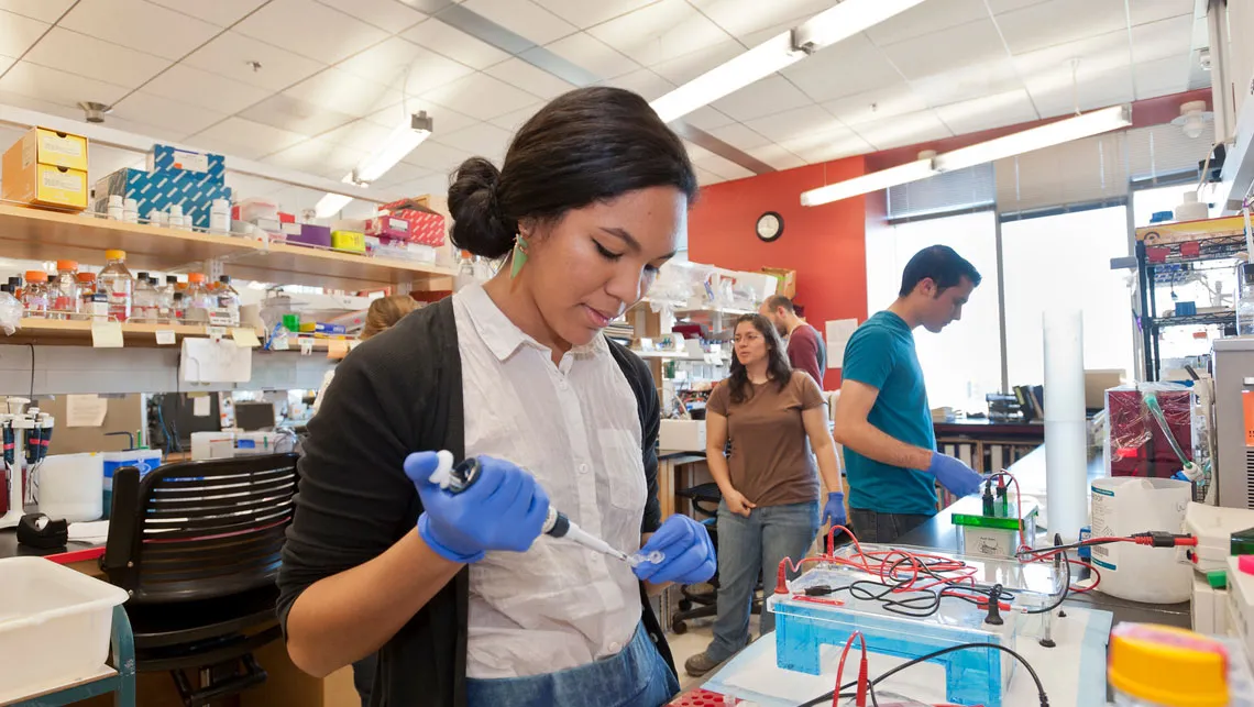 Female working in a lab