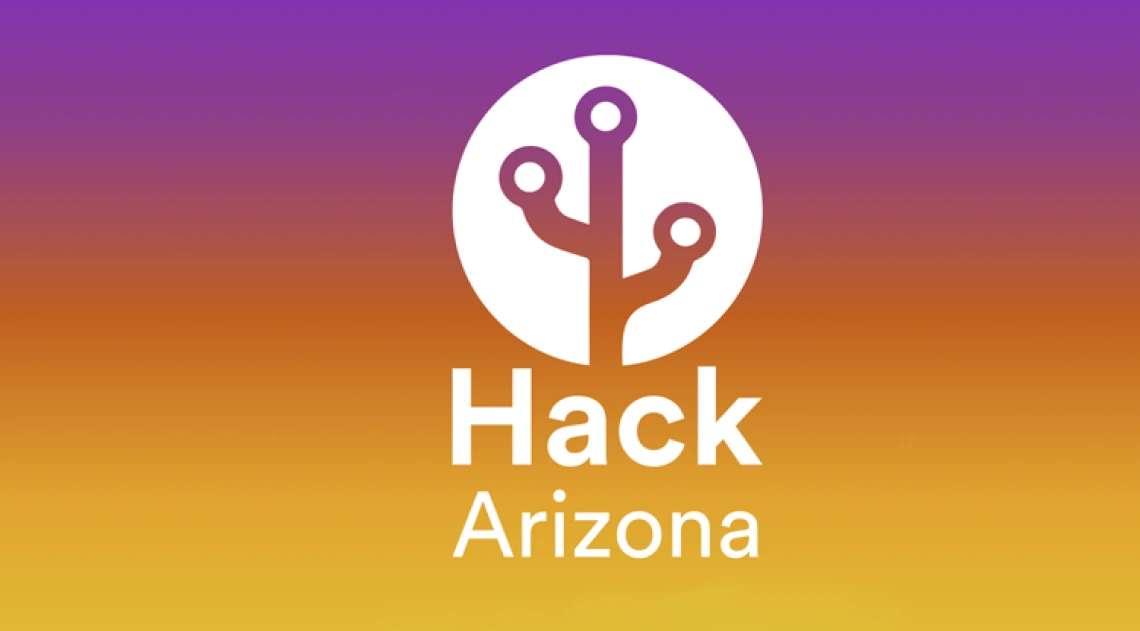 Hack Arizona logo on gradient background