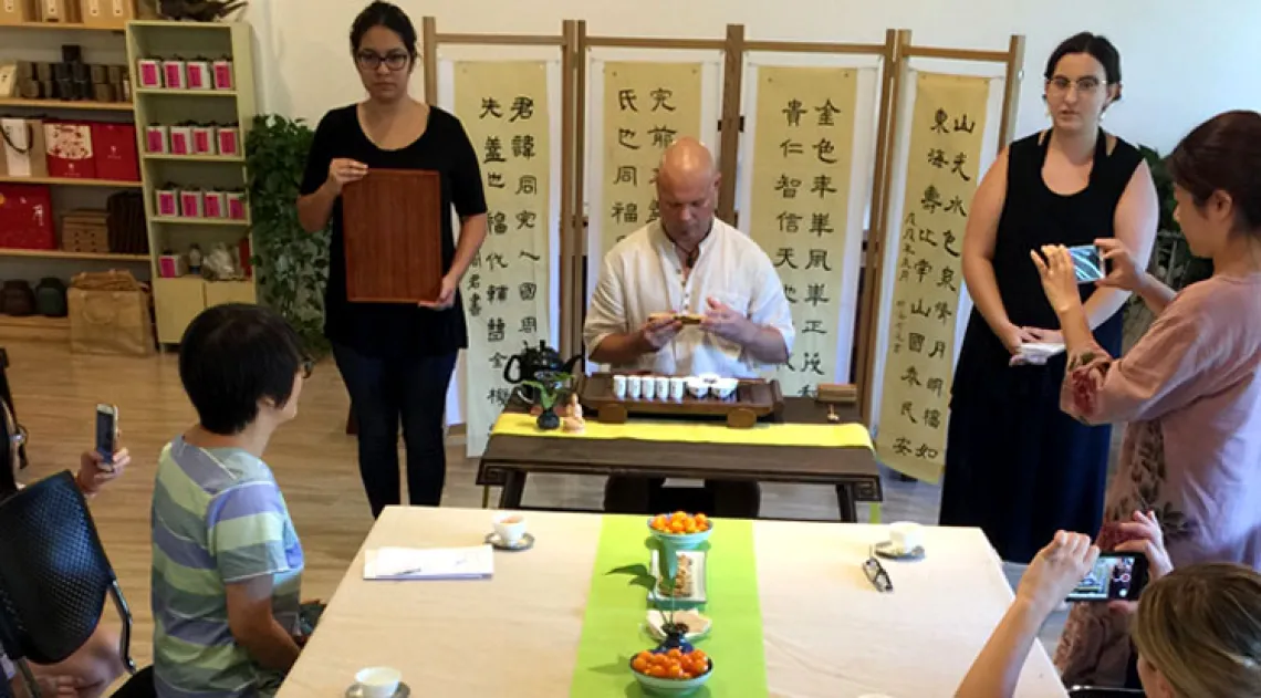 Rob Lisak working with Chinese Teas