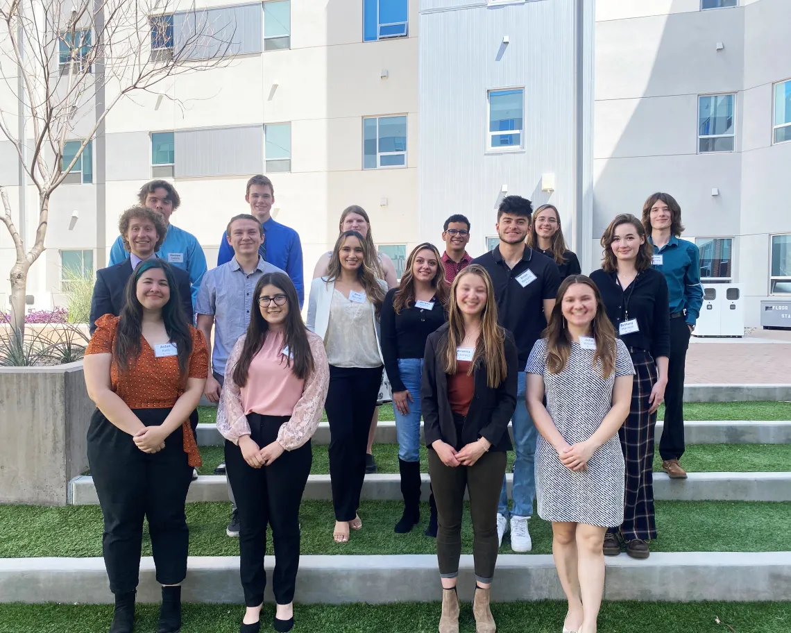 Murphey Scholars attending the Murphey Scholars Luncheon in the Franke Honors Village this spring. 