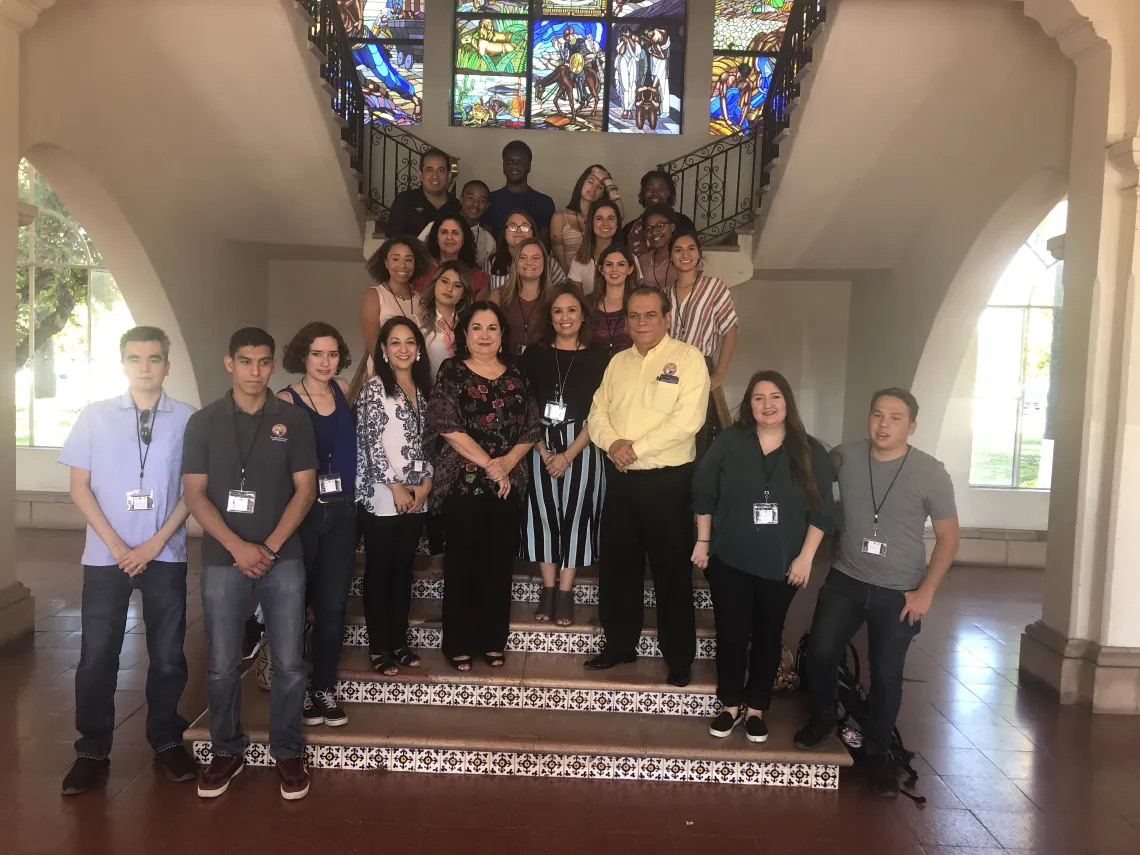 A group of students and faculty in the Navigating Education in the Borderlands program