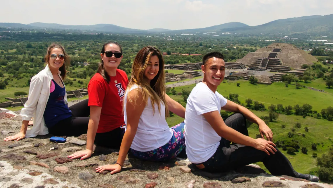 Students enjoying the scenery on their Abroad trip