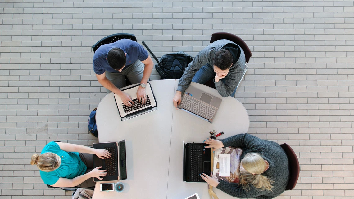 Students studying