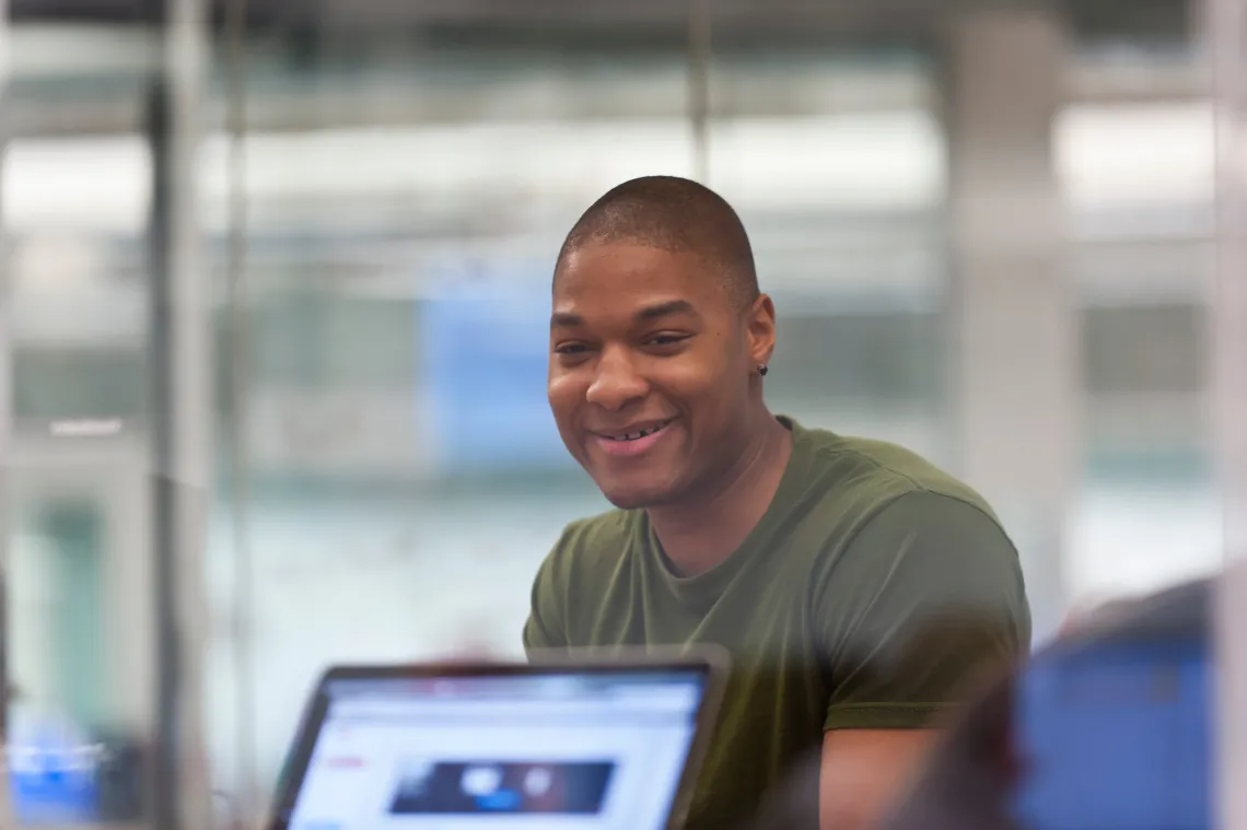 Male black student smiling