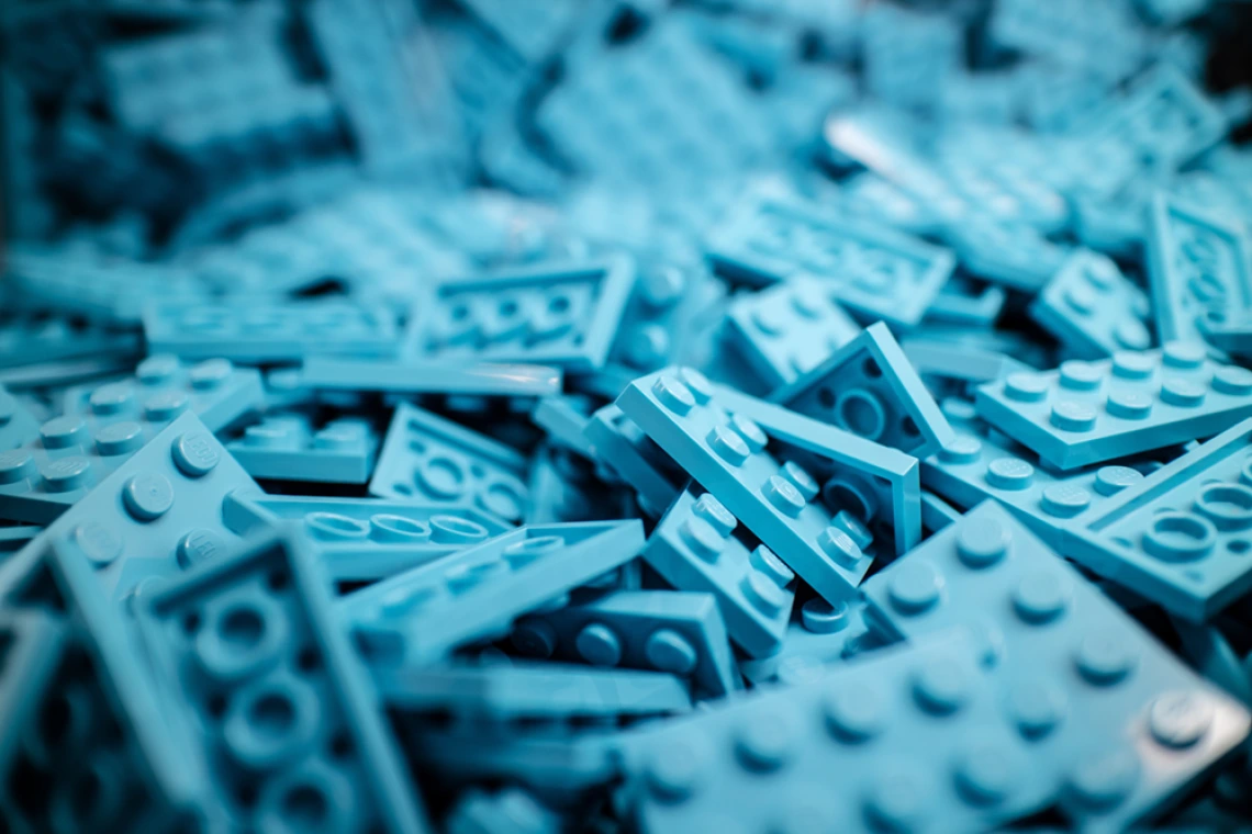 Blue Lego bricks