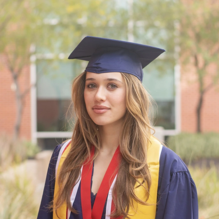 graduating senior headshot with medallion