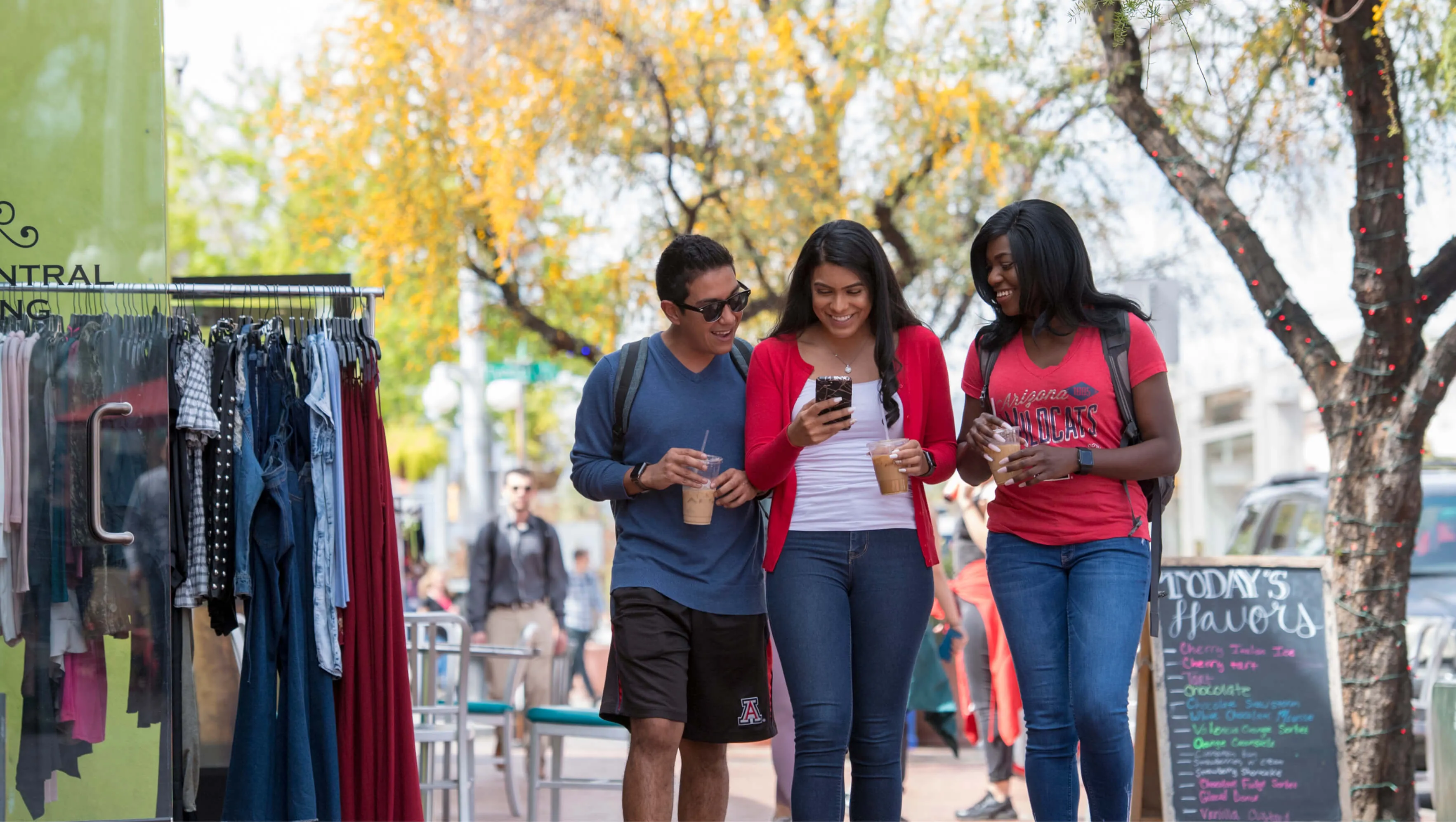 Students hanging out on campus