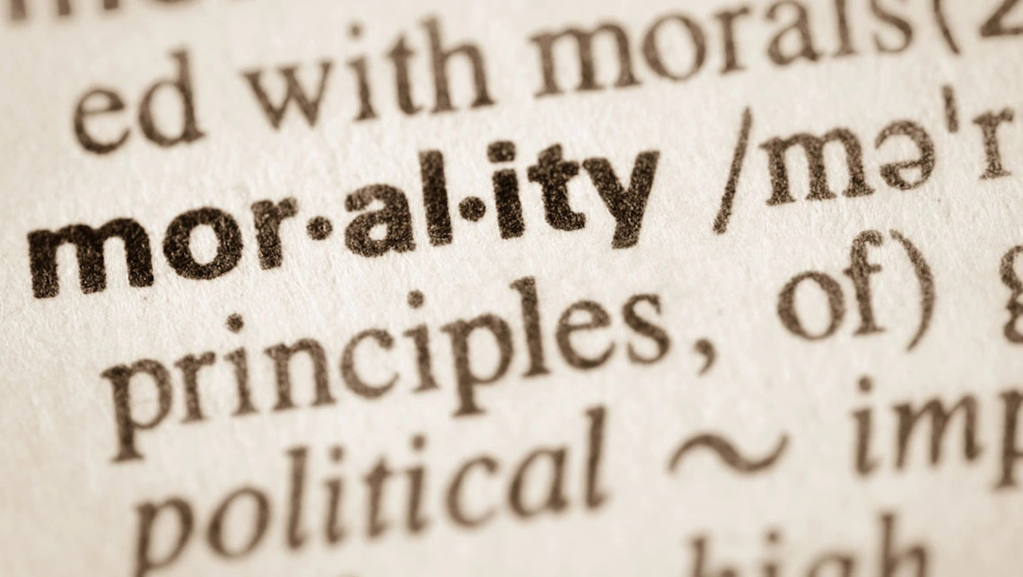 Dictionary image of the word morality