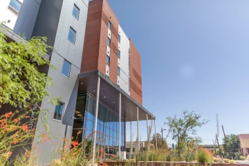 Front of Honors Village facing south