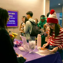 Students at Halloween event