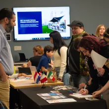 Students at tabling event