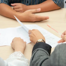 photo of someone reviewing resume